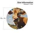 thumbnail image 2 of Lsque Daisy Flower Field Cow Pattern 4" Drink Coasters Set of 4, PVC Leather Absorbent Coasters, Table Coaster Set Decorative Coffee Cup Coasters Housewarming Gift -Round Shape, 2 of 6