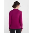 thumbnail image 4 of Scenario Women's Shirred Mock Neck Top with Long Sleeves, Sizes XS-XXXL, 4 of 6