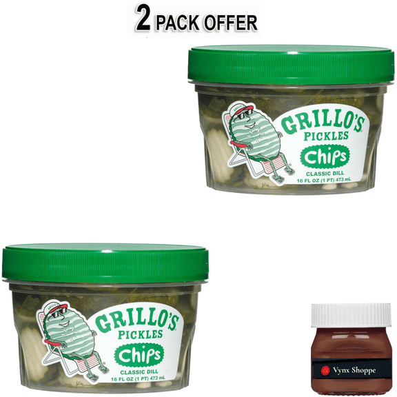 Grillo's Pickles Classic Dill Pickle Chips, 16 fl oz,   Tub