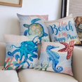 thumbnail image 2 of Summer Ocean Theme Pillow Covers Beach House Decor Seahorse Octopus Cushion Covers Pillows Decorative Throw Pillows Farmhouse Decorations Square Cushion Cover Case, 2 of 7