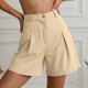 thumbnail image 2 of Pantalones cortos anchos para mujer - Largo hasta la rodilla, cintura elástica - Elegante y casual - Bolsillos, corte entallado - S-XXL, 2 of 4
