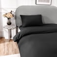 thumbnail image 2 of Deconovo Twin Easy Care Sheet Set, Fitted Sheet Flat Sheet & Pillowcase, Black, 2 of 8