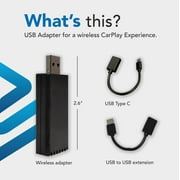 AutoSky Wireless Seamless Conversion CarPlay Adapter, Black
