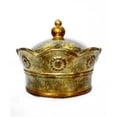 thumbnail image 1 of HomeRoots 354521 8 x 8 x 7 in. Gold Green Red Ceramic Foiled & Lacquered Crown Decorative Box, 1 of 1
