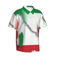 thumbnail image 2 of Italy Italian Flag Men'S 3d Print Casual Button Down Shirts, Novelty Hawaiian Short Sleeves Xl, 2 of 8