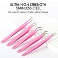 thumbnail image 3 of Natuhana Pinces Rouges Roses Pinces en Acier Inoxydable Haute Précision Anti-Statique pour Extensions de Cils Maquillage, 3 of 5