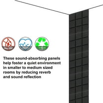 NICEXMAS 6Pcs Black Soundproof Wall Panels Acoustic Foams for Noise Reduction and Sound Absorption