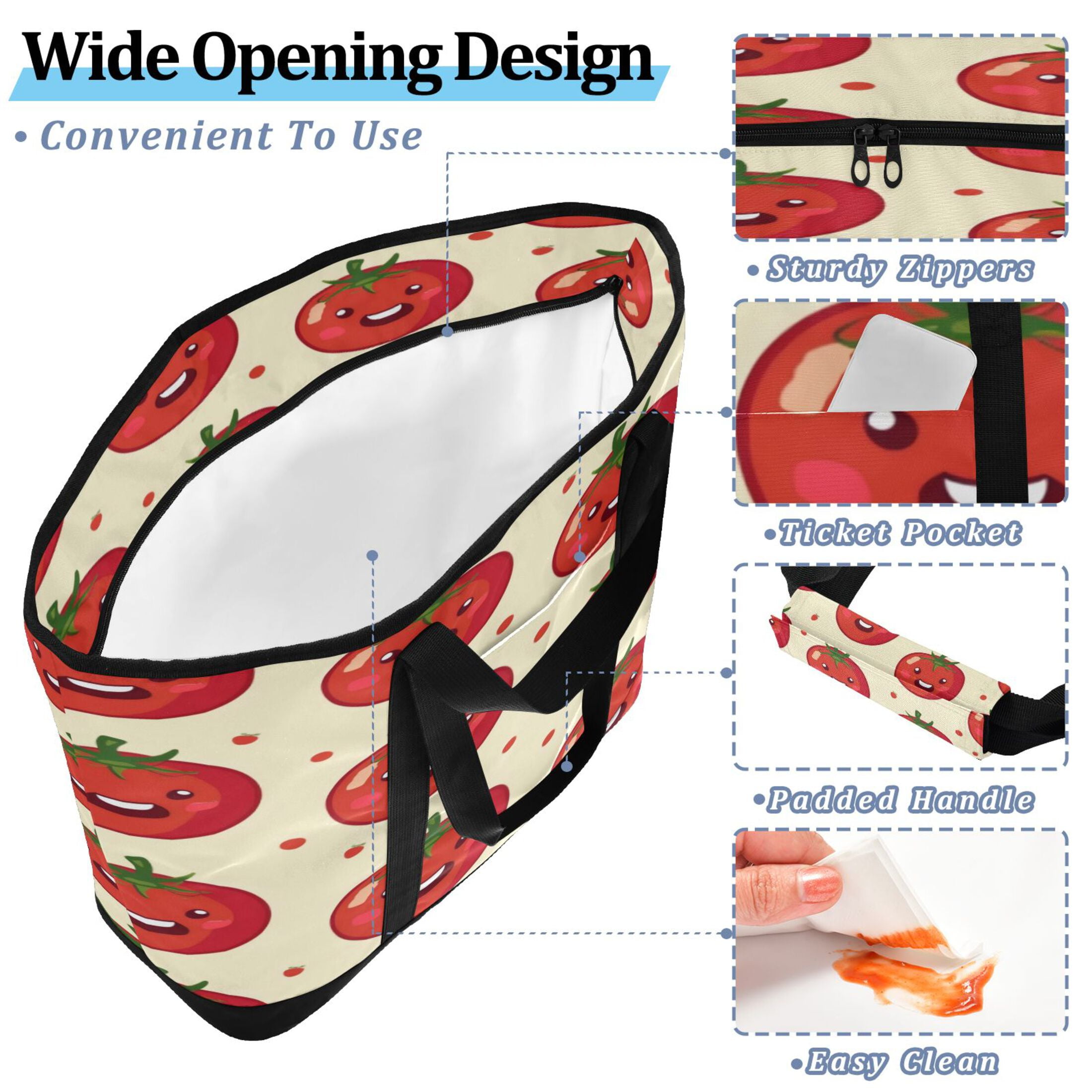 Large Hand-held Ice Pack Picnic Bag Insulation and Refrigeration Suitable for Shopping Picnics and Camping Lovely Tomato