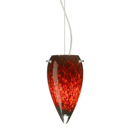 Besa Lighting 1KX-412541-LED Juli 1 Light LED Cable-Hung Pendant with Garnet Gla