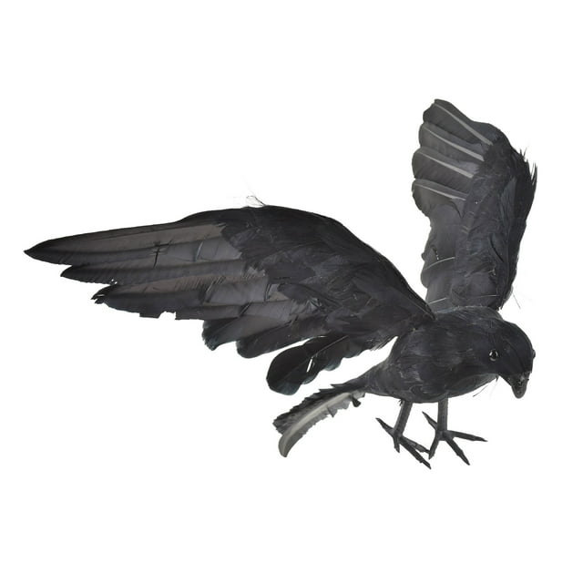 Halloween Black Realistic Crow Halloween Props Black Feathered Crow Simulation Animal Model for Party Decoration
