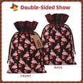 thumbnail image 2 of Rocae New Year Flamingo Print Christmas Drawstring Linen Gift Bag with Drawstrings Treat Bag Goody Present Bags for Christmas Party Favor, 2 of 8