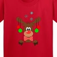 thumbnail image 4 of Inktastic Cute Christmas Reindeer with Red Nose, Ornaments and Bow Tie Youth T-Shirt, 4 of 5