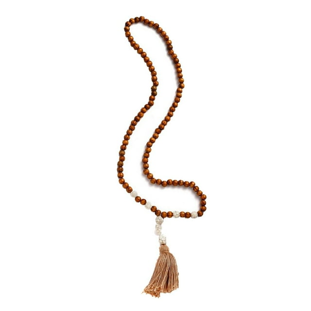 Collar con colgante de flecos y cadena de suéter con cuentas estilo bohemio para mujer, joyería de regalo Rosario