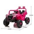 thumbnail image 2 of Ambifirner 12V Electric UTV with Parent Remote Control, 2-Hour Battery, 4-Wheel Suspension & Anti-Collision Bar, High Chassis for All Terrains, Pink, 2 of 9