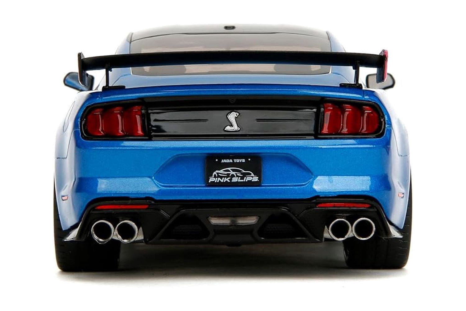 Ford Mustang Shelby GT500 Blue Metallic with Pink Stripes and Black Hood and Top "Pink Slips" Series 1/18 Diecast Model Car by Jada