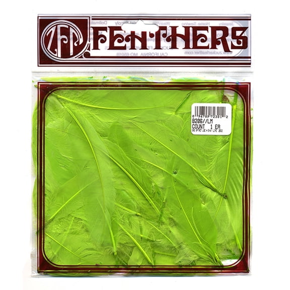Zucker Feather Products Loose Goose Satinettes Dyed Feathers - 4.5-6" - Lime