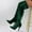 Green, variant on Miluxas Women Faux Suede Boots Chunky Heel Stretch Over the Knee Thigh High Boots Green 8.5(41)