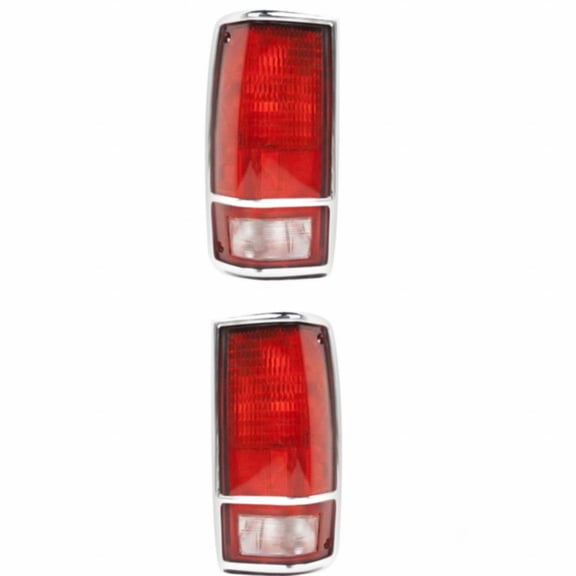 For GMC Jimmy 1990 1991 Tail Light Driver and Passenger Side | Pair | With Chrome Trim | GM2800105, GM2801105 | 915707, 915708