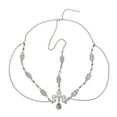 thumbnail image 3 of Unique Bargains 1 Pc Headpiece Multi-layered Rhinestone Head Chain Silver Tone, 3 of 5