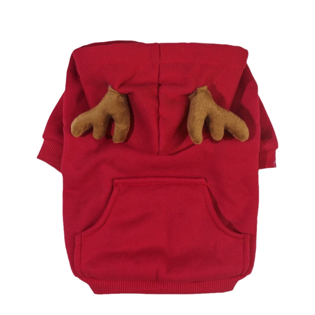 Pet Hoodie Pocket Sweater Festive Pattern For Small Medium Dogs Cats Holiday Daily Wear