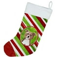thumbnail image 2 of Carolines Treasures CK4071CS Christmas Snowflakes Red Staffie Bull Christmas Stocking, 2 of 3