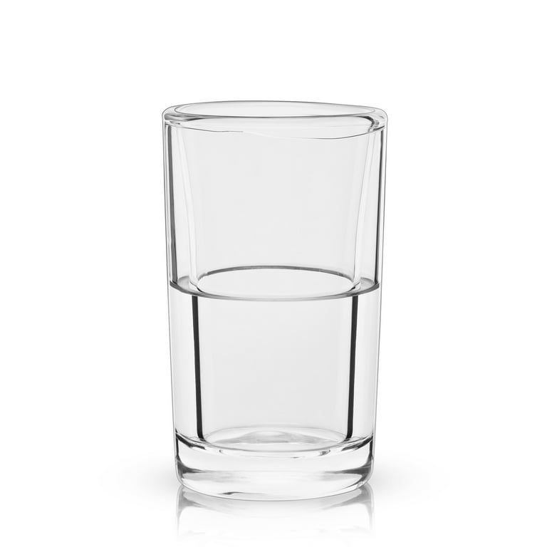 Viski Glacier Shot Glass, Double Walled Chilling Shot Glasses, Active  Cooling Gel, 3 Ounces, Clear Glass, Chilling Technology, Set of 2 