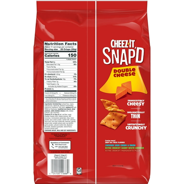 ピーナッツページです✨ Cheez-It Snap'd Double Cheese Cracker Chips, Thin Crisps, 12