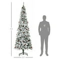thumbnail image 3 of HOMCOM 7.5 Ft Snow Flocked Pencil Artificial Christmas Tree, Auto Open, 3 of 9