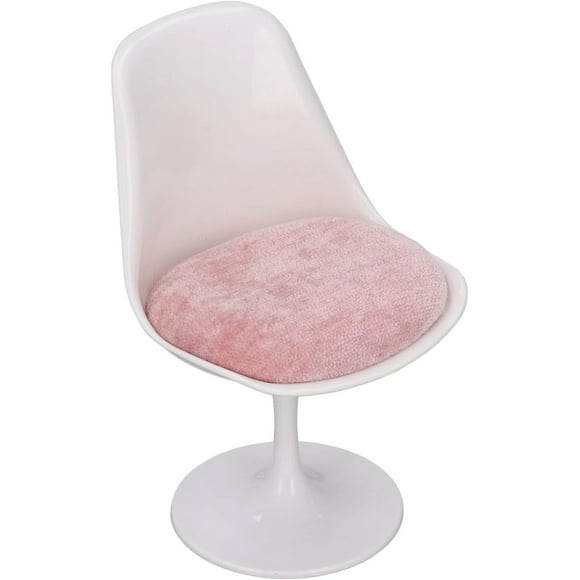 Dollhouse Round Feet Casual Rotatable Chair, Dollhouse Furniture Office Chair Bar Chair for 1:6 Scale Doll House(with Armrest)