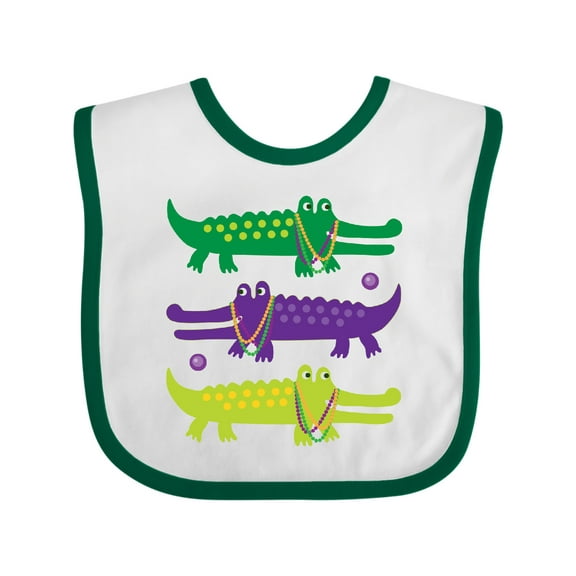 Inktastic Mardi Gras Holiday Alligators Boys or Girls Baby Bib