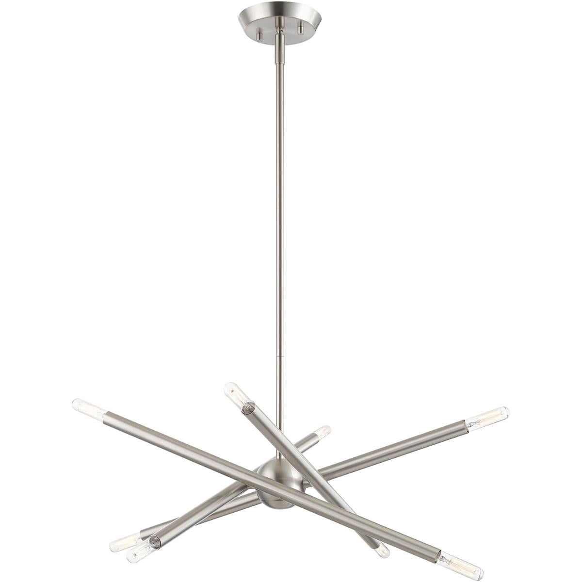 8 Light Brushed Nickel Chandelier with Steel base material