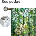thumbnail image 6 of WNOOHIY Nordic Style Retro Green Leaf Stain Glass Light-filtering Curtains for Young People Bedroom Living Room,Set of 2 Panels, 6 of 8