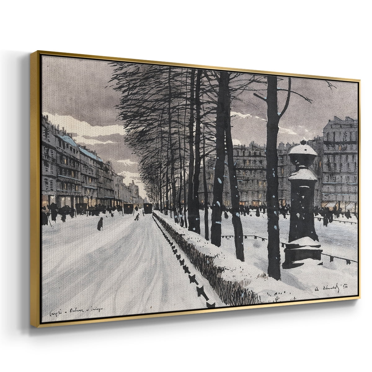 Vintage Landscape-CCLXXI By Wexford Home Framed in Gold Wood Gallery Wrapped Canvas 25 in. x 37 in.