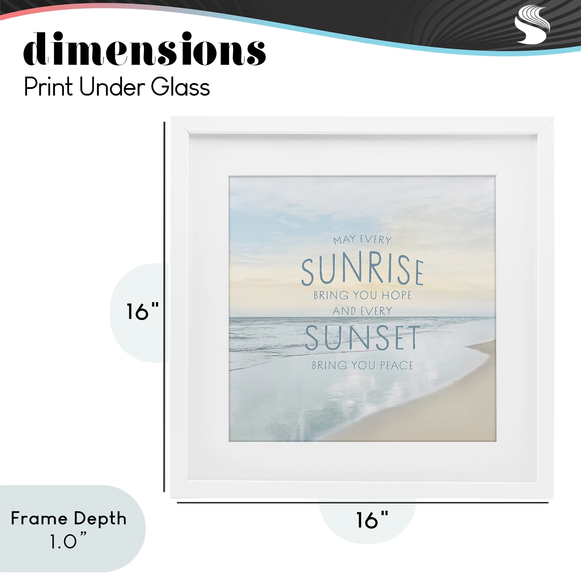 Stupell Industries Sunrise & Sunset Statement White Framed Print Under Glass, design by Natalie Carpentieri
