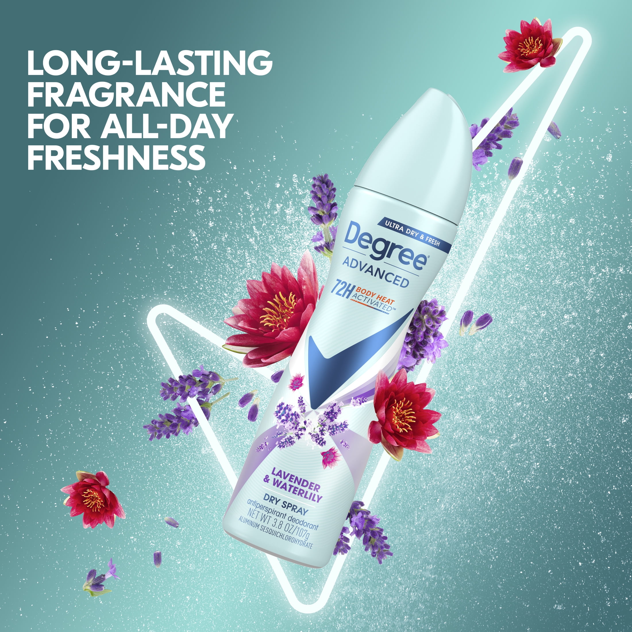 Degree Advanced Women's Antiperspirant Deodorant Dry Spray Lavender & Waterlily, 3.8 oz