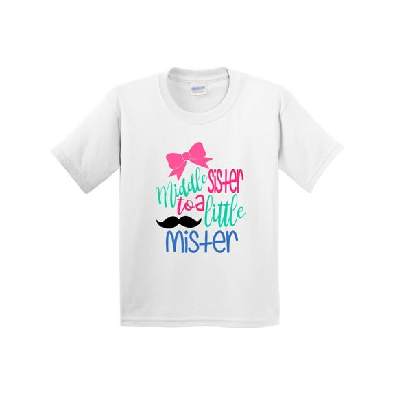 Inktastic Middle Sister to a Little Mister Youth T-Shirt