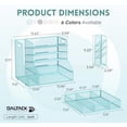 thumbnail image 2 of Jointown Mesh Desk Organizer, 5-Tier Paper Letter Tray with File Holder & Pen Holder & Sliding Drawer, Desktop Organizer and Storage for Desk Accessories Office Supplies, Blue, 2 of 6