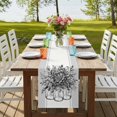 thumbnail image 3 of Eucalyptus Gray Table Runner 120 Inches Long,Stripes Bottle Flower Cactus Plant Cotton Linen Table Runners Dresser Scarves,Decorative Tabletop Scarf Furniture Cover for Home Dinner Party 13"x120", 3 of 8