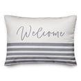 thumbnail image 2 of Creative Products Welcome Stripes Blue 14 x 20 Indoor / Outdoor Pillow, 2 of 3