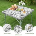 thumbnail image 4 of Gray Pioneer Flower Pattern Square Fitted Tablecloth with Elastic Edge,Square Table Cover,Washable Elastic Table Cover for Home Kitchen Party Decor 34"x34", 4 of 6