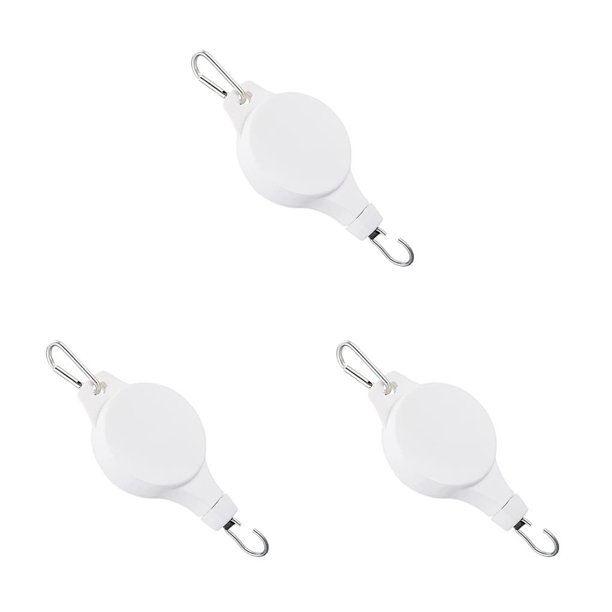 Moyic Colgador de gancho de polea retráctil, soporte de almacenamiento de lavabo para invernadero, balcón, interior, blanco Type4 NO4 Moyic CBP235893