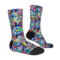 thumbnail image 4 of Yiaed Colorful Tie Dye Stained Glass 2 Print Great elasticity Crew Socks Sports socks for Men and Women, 4 of 5