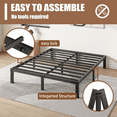 thumbnail image 5 of COMASACH 12 inch Full Bed Frame, Easy Assembly, Heavy Duty Metal Platform, Noise Free, Black, 5 of 8