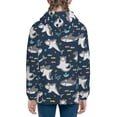thumbnail image 4 of JUNZAN Friendly Sharks Print Kids Zip Up Hoodies Long Sleeve for Boys or Girls Casual Oversized Jackets with Pocket Loose Tops- Medium, 4 of 6