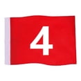 thumbnail image 4 of Bandera de golf estándar, accesorio de golf, bandera grande numerada para putting green, roja, para club de campo, césped, campo de práctica, patio 4, 4 of 8