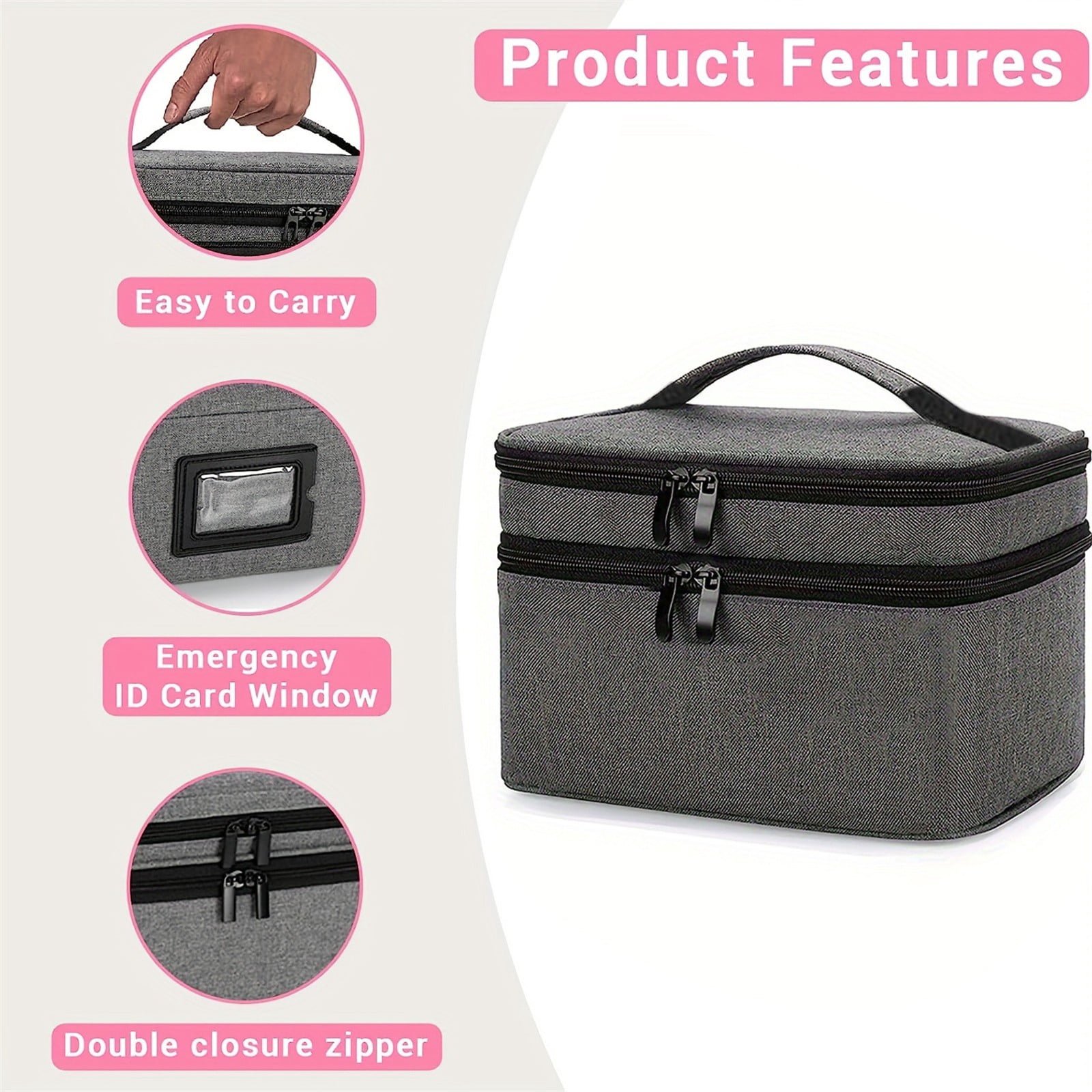 Gnwei Hanging Travel Toiletry Bag for Women and Men, Extra Large Toiletries Bag with Mesh Pockets, Bathroom Cosmetic Bag, Water-resistant Makeup Bag, Holds Full-Size Shampoo
