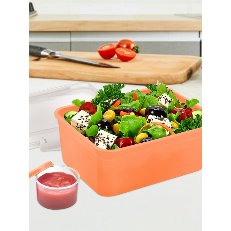 Salad Lunch Container with 5 Compartments Lunch Box with Foldable Fork Salad  Dressing Container Bento Box Portable Large Capacity Reusable Salad Bowl  for Work Travel School Picnic 