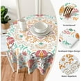 thumbnail image 2 of Boho Round Tablecloth 60 inch, Bohemian Floral Round Table Cloth Waterproof Stain Resistant Wrinkle-Free Table Cover for Dining Room Picnic Patio Party Outdoor Decor, 2 of 6