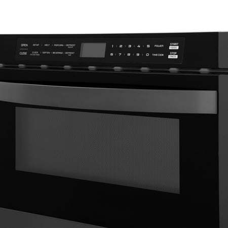 ZLINE - 24" 1.2 cu. ft. Built-in Microwave Drawer in Black Stainless Steel - Black