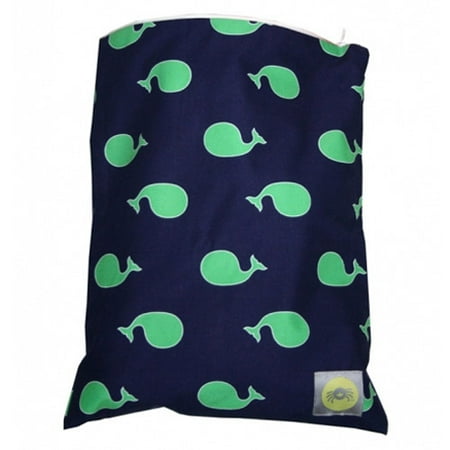 Wet Happened Zippered Wet Bag - Medium - Whale Watching - Blue